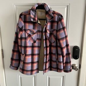 Sage Multicolor Plaid Teddy Jacket